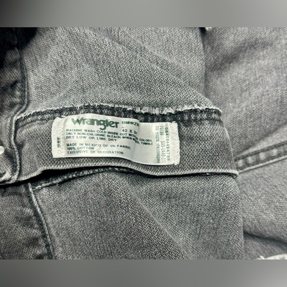 WRANGLER Jeans Men's 42x34 Black Cowboy Western Outdoors 13MW2WK - Picture 7 of 10